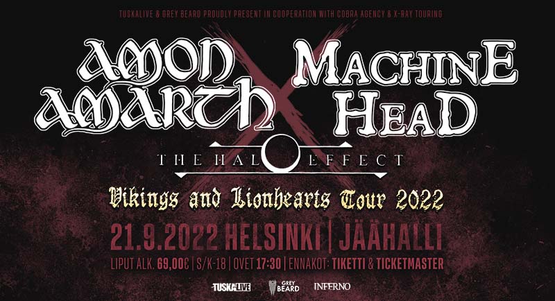 Amon Amarth ja Machine Head Helsinkiin 2022
